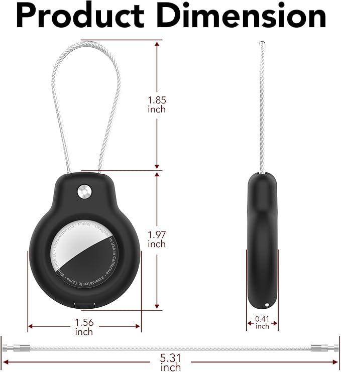 SPGUARD for AirTag Holder Case with Keychain 1st/2nd Air Tags-4 Pack for Apple Air Tag Holder with Wire Cable Lock Key Ring Chain Air Tagholder Accessories for GPS Item Tracker Kids,Keys,Luggage