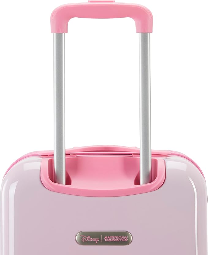 American Tourister Disney Princess Carry-On Luggage - Airline Approved, Durable Hardshell with Disney Princess Favorites - Roll Confidentially with Spinner Wheels & Colorful Adjustable Handle