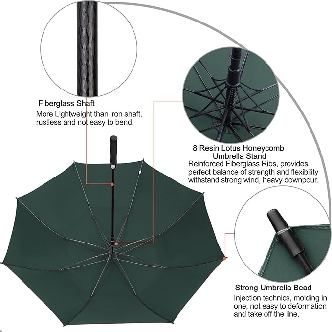 G4Free 47/54/62/68/72 Inch Automatic Open Golf Umbrella Oversize Extra Large Double Canopy Vented Windproof Waterproof Stick Umbrellas