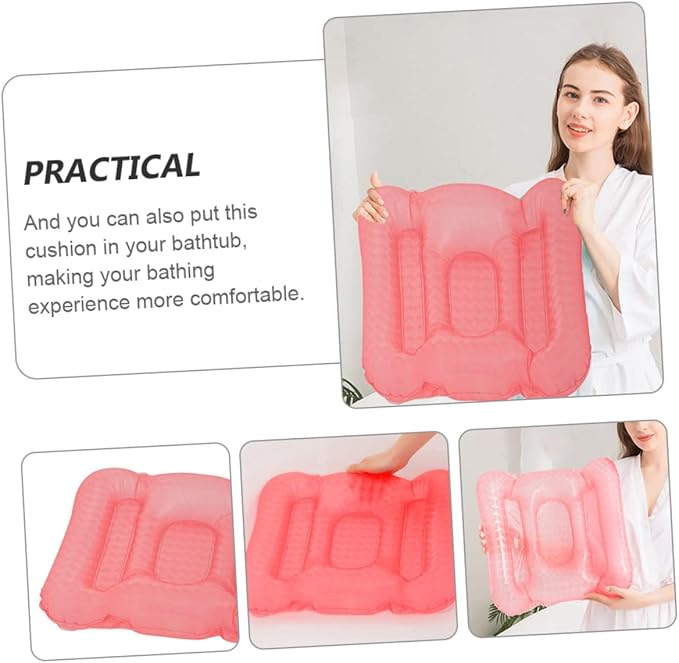1pc Inflatable Bathtub Seat Cushion with Cups Ergonomic Design for Comfort Water-Filled for Hot Cold Use Relaxing Baths