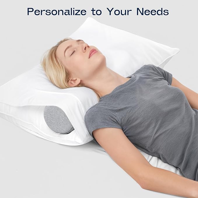 Neck Roll Pillow for Neck Pain Relief - Memory Foam Neck Support Pillow for Bed, Cylinder Pillows, Round Neck Pillow for Sleeping, 15.7 * 5 * 5 inch (Grey)