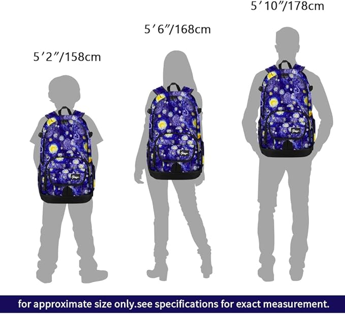 rickyh style School Backpack Travel Bag for Men & Women Lightweight College Back Pack with Laptop Compartmen