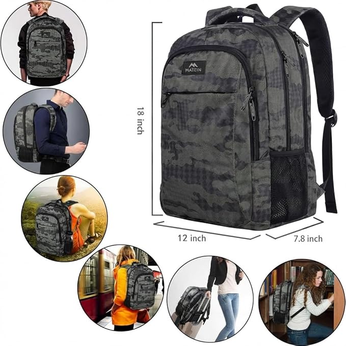 MATEIN 17.3 Inch Computer Backpack, Extra Large TSA Friendly Travel Laptop Backpack, Anti Theft Carry On Flight Approved Business Work College Backpack Bag for Men Women Gift