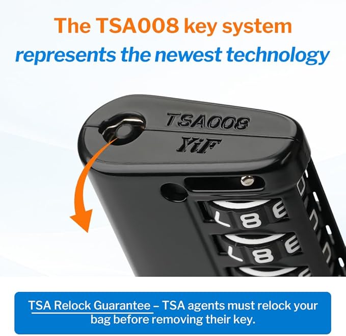 Forge TSA Approved Luggage Locks 4 Digit Combination TSA Travel Locks with TSA008, Open Alert Indicator, Zinc Alloy Body for Luggage, Suitcase, Backpack, and More. 1 15'' Cable Locks.