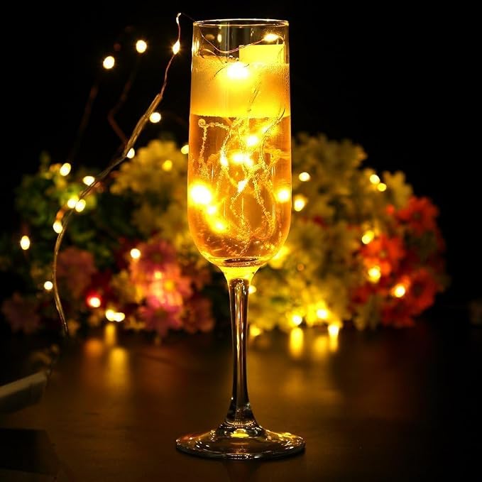 XINKAITE Waterproof LED Fairy String Lights Starry,Battery Operated String Lights no Timer for Indoor&Outdoor Decoration Wedding Christmas Holiday. (Warm White, 10Ft/2pc)
