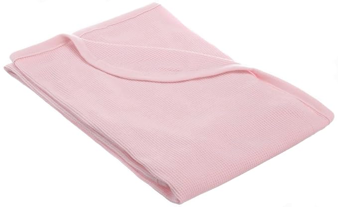American Baby Company 100% Cotton Thermal Waffle Swaddle Blanket (30" x 40"), Soft, Breathable & Stretchy, Pink, for Boys and Girls, Perfect for Swaddling, Travel and Gifting