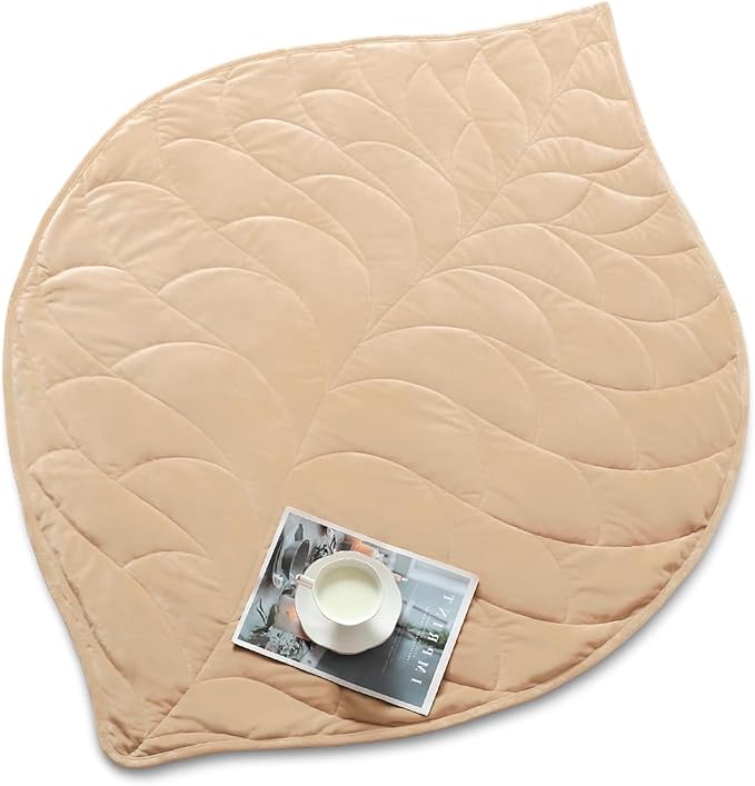 Kaisa Weighted Lap Blanket 7 lbs 41" x 53", Cozy Luxury Crystal Velvet Small Weighted Blanket for Adults, Portable Travel Weighted Blanket for Relaxation, All-Season Blanket, Machine Washable, Khaki
