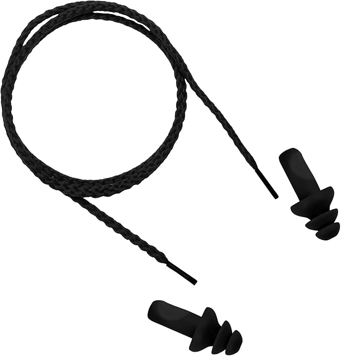 Bememo 20 Pairs Corded Ear Plugs Reusable Silicone Earplugs with String Shooting Range Swimming Noise Cancelling Reduction Hearing Protection for Sleep Work Construction