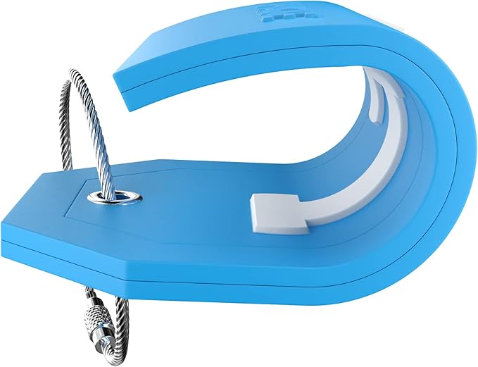 Shacke Initial Luggage Tag with Full Privacy Cover and Stainless Steel Loop - Aqua Teal (Letter L)