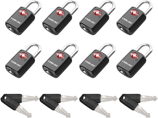 SURE LOCK Mini TSA Approved Keyed Luggage Lock – One Key Opens All, Fits Tight Zipper Gaps & Small Pull Holes, Compact Travel Lock for Suitcases, Backpacks & Handbags
