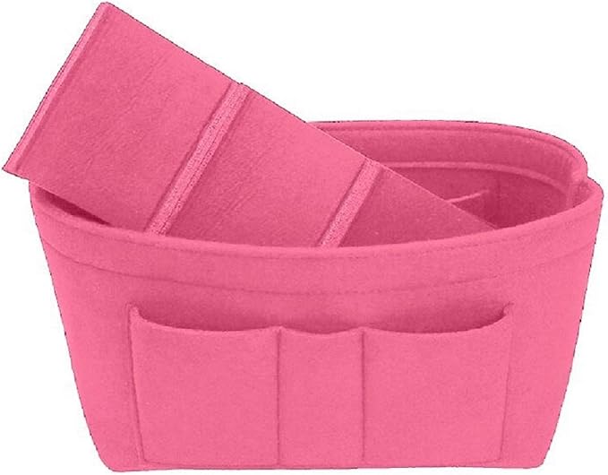 ZTUJO Purse Organizer Insert, Felt Bag Organizer For Handbag, 13 Colors, 6 Sizes (Small, Pink)
