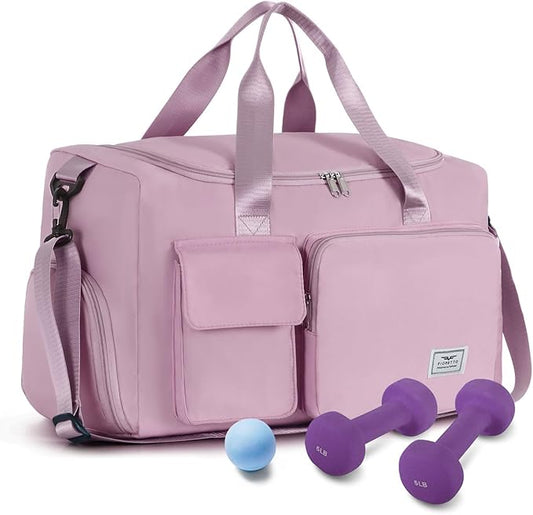 FIORETTO Women's Gym Duffle Bag with Shoes Compartment, 30L Capacity, Ideal for Travel, Gym, Sports, Duffel, Weekender