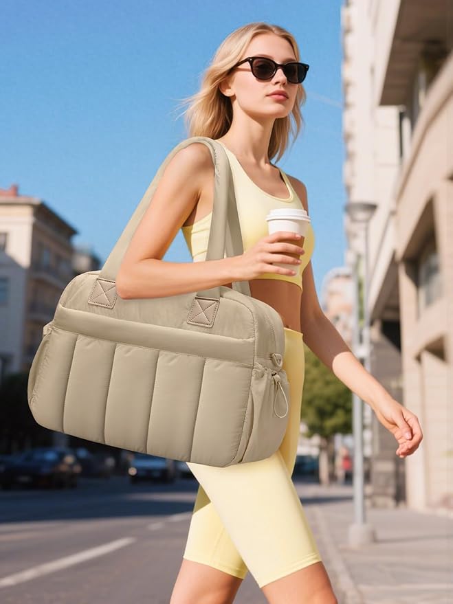 oscaurt Gym Bag for Women Lightweight Duffle Bag for Travel with Toiletry Pouch Water Resistant Carry On Weekender Overnight Duffel