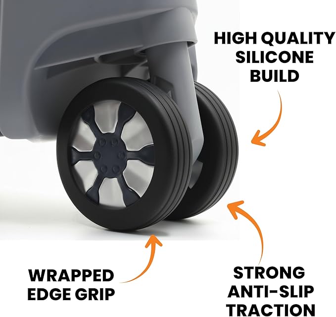 Luggage Tyre Cover Black – Premium Suitcase Wheel Protection Cover, Universal Fit Spinner Luggage Wheel Guard, Washable Travel Sleeve for Baggage Wheels, Durable & Reusable
