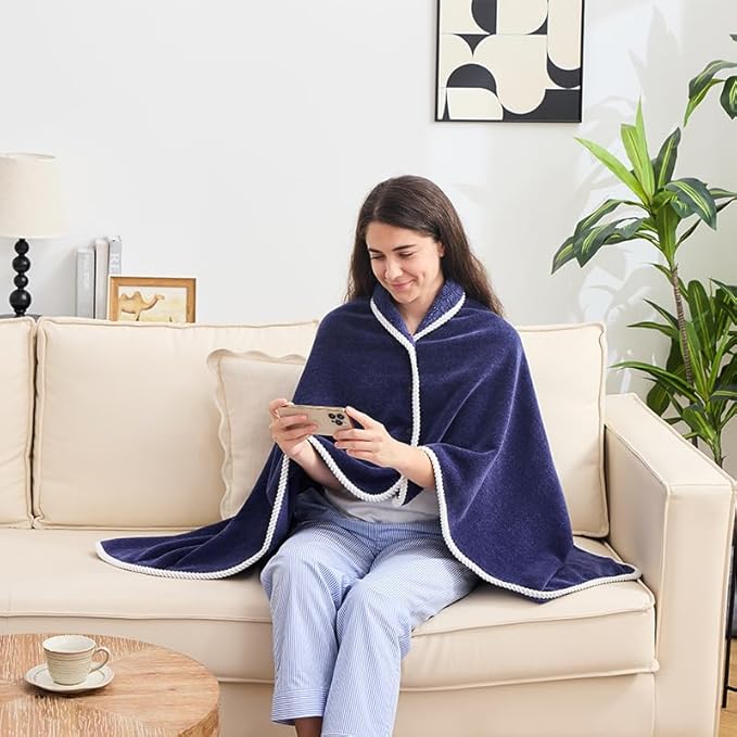 XING YE CHUAN Fleece Wearable Blanket, Comfy Poncho Throw with Buttons, Plush Sleeveless Blankets, for Women Cape Wrap Cover…