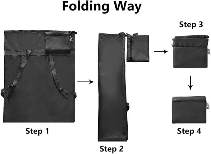 2 Pack Laundry Bag Backpack, 27” x 34”Sturdy Laundry Bag with Shoulder Straps Drawstring Closure Heavy Duty Foldable Laundry Backpack for College, Travel, Laundromat, Apartment (Black)