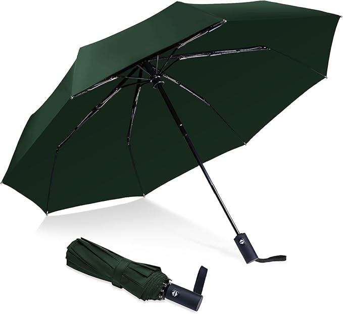 NPCQUN Travel Essentials Umbrella Windproof Compact Collapsible Light, Automatic, Strong and Portable, Wind Resistant Folding Small Umbrella for Rain