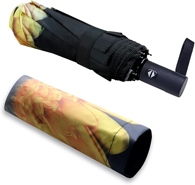 NPCQUN Travel Essentials Umbrella Windproof Compact Collapsible Light, Automatic, Strong and Portable, Wind Resistant Folding Small Umbrella for Rain