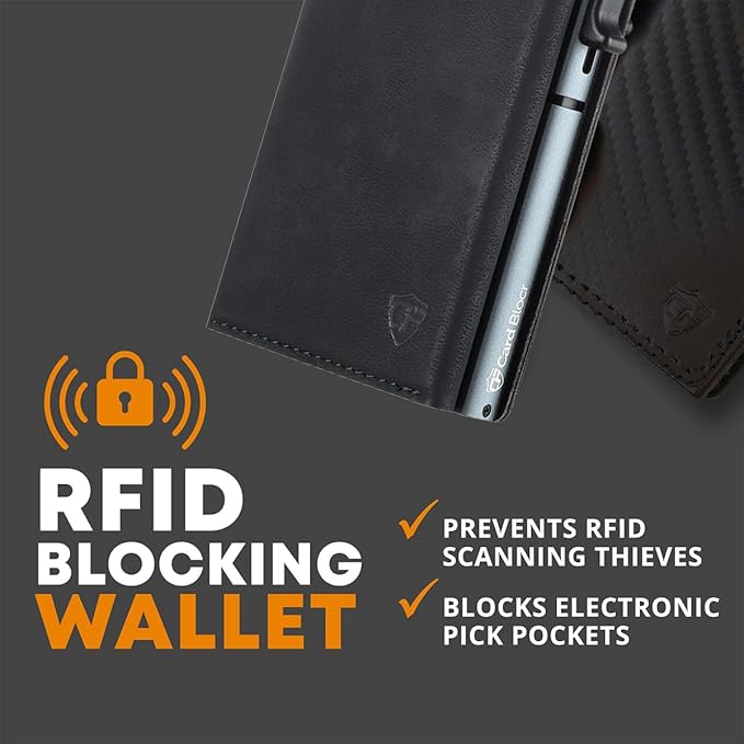 Conceal Plus Card Blocr Pop Up Wallet for Men - Slim Metal RFID Blocking Card Holder (4-6 Cards Ejector) - Minimalist Smart Front Pocket Wallet with Internal Cash + ID Storage
