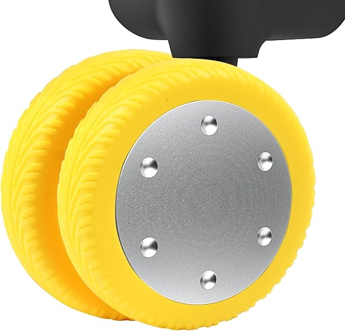 8 Pcs Yellow Luggage Wheel Covers Premium Silicone Protectors 2.1-2.4 Inch Spinner Wheels Wear-Resistant Silent Rolling Durable Protection Fits Most Suitcases & Office Chair Casters