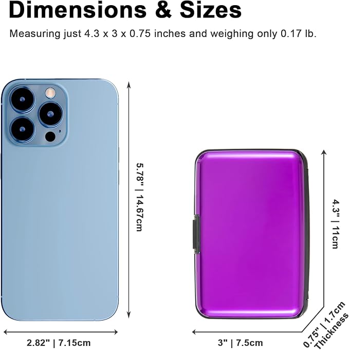 Credit Card Holder Small RFID Blocking Wallet Business Metal Slim Mini Aluminum Hard Case for Women Men