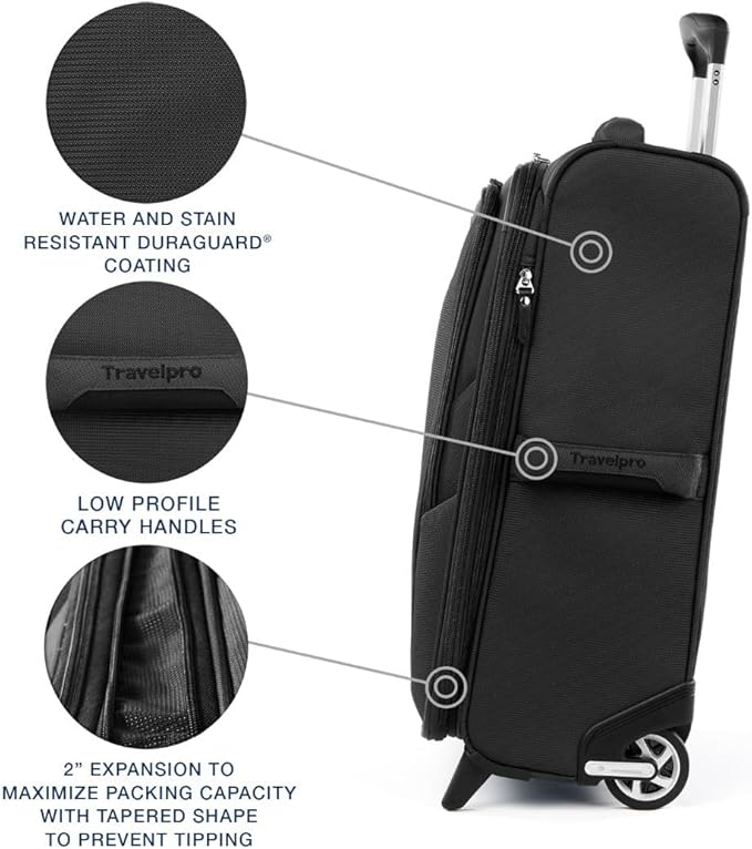 Travelpro Maxlite 5 Softside Expandable Upright 2 Wheel Carry-on Luggage, Lightweight, 21-Inch - Black