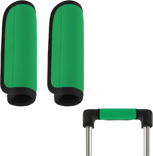 2 Pack Luggage Handle Wraps for Suitcase Bright Color Luggage Handle Covers Suitcase Tags identifiers Travel Accessories for Airplane/Flying (Green)