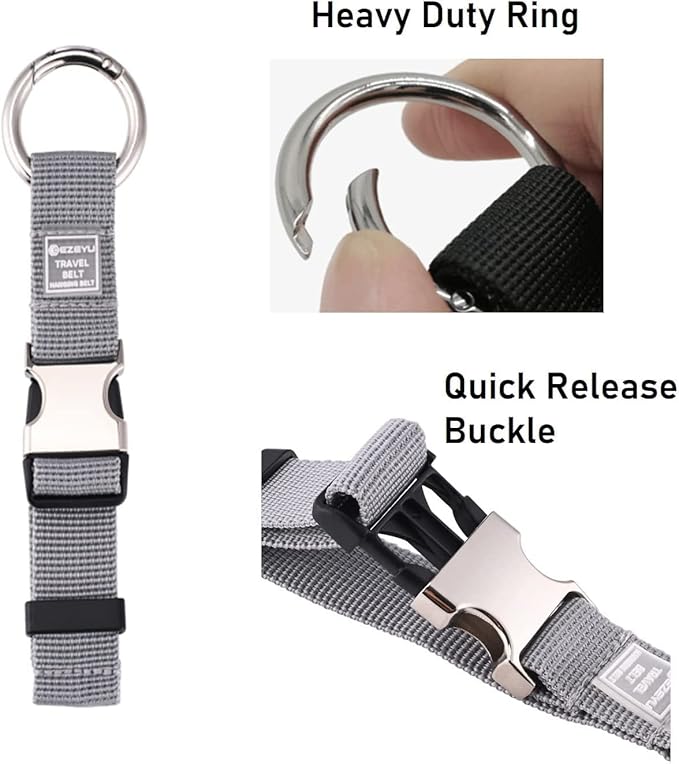 Add a Bag Luggage Strap Jacket Gripper, Heavy Duty Luggage Straps Carry-on Baggage Suitcase Straps Belts Travel Accessories,Carry Your Extra Bags-Grey-1PCS