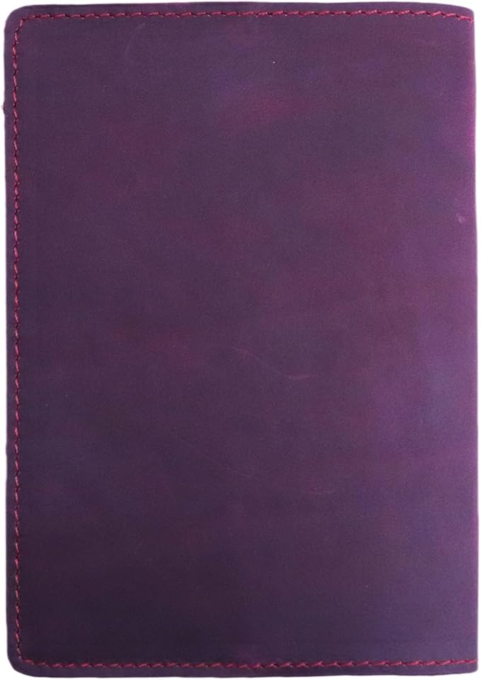 RFID Blocking Passport Holder Travel Wallet Genuine Leather Passport Case Cover Travel Document Organizer (Retro Red)