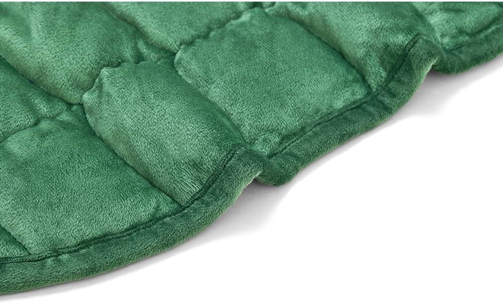 TONGDADA Weighted Lap Blanket 7lbs for Adult,Perfect for Relaxation, Lounging, Napping, Sleeping & Travel,Luxury Minky Weighted Body Blanket,Weighted Throw Blanket-Dark Green Minky, 29" x 24"