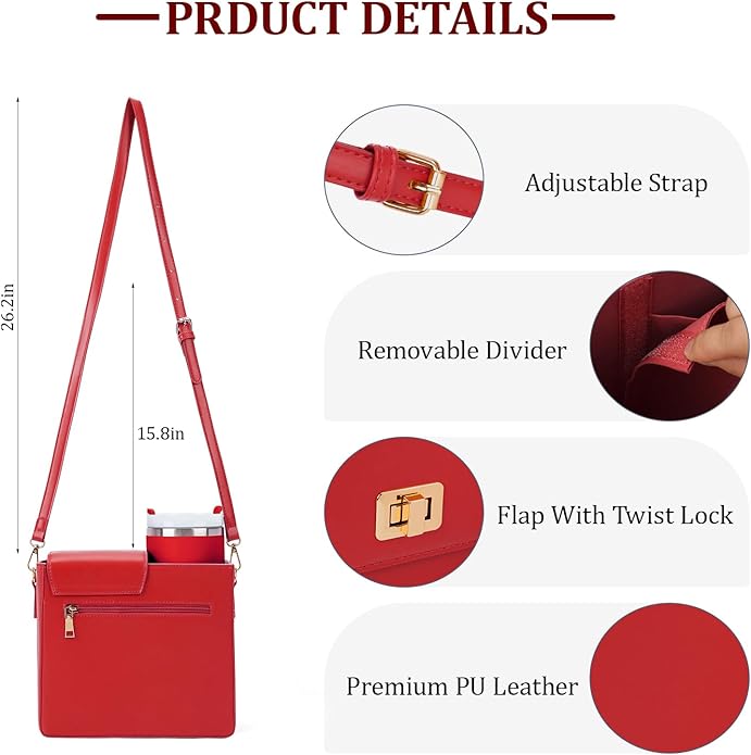 Stanley Purse Cup Holder Bag- Outdoor Portable Crossbody Bag for Stanley Cup Tumbler Purse