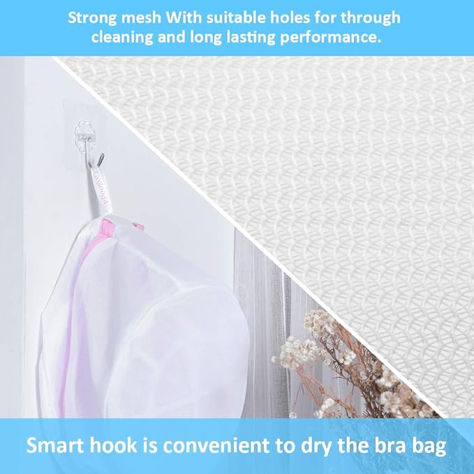 GOGOODA Mesh Laundry Bags for Delicates Durable Protective Wash Bags Travel Storage Bags for Intimates Lingerie, 4 PCS (8 * 6.5in)