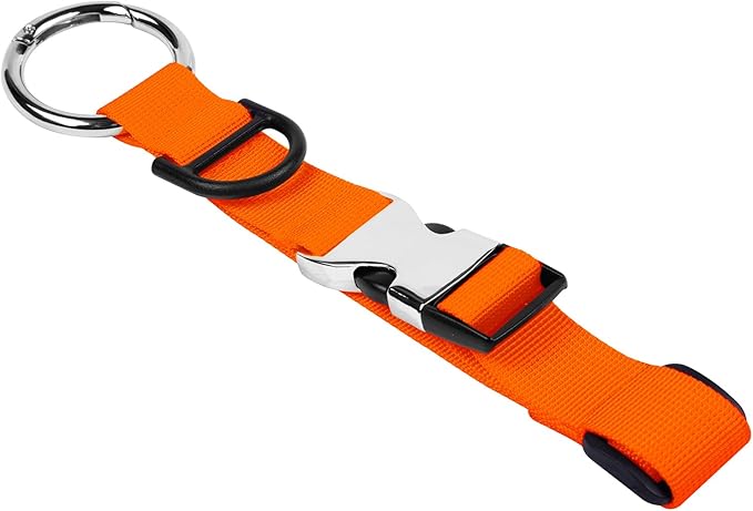 Wisdompro Jacket Gripper Strap, Add a Bag Luggage Straps Baggage Suitcase Belts Travel Accessories with Hook and D-Ring - Make Your Hands Free, Easy to Carry Your Extra Bags - Orange