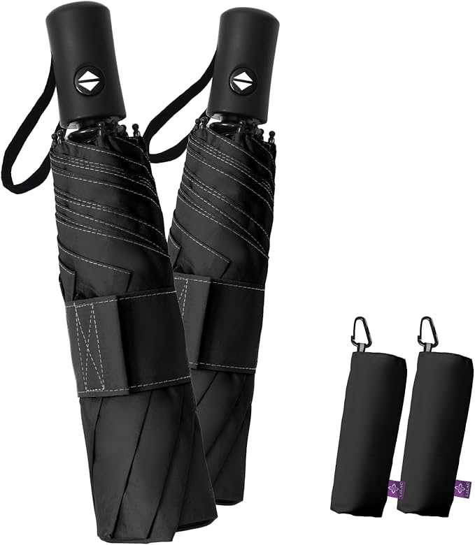 Compact Travel Windproof Umbrella, 43" Auto open/close Folding Quick Dry Umbrellas for Rain, Lightweight Portable Small for Backpack Car, Thoughtful Gift for Women Men Kids, TSA Approved