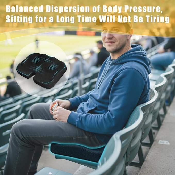 Stadium Seat Cushion, Extra Thick 50D High-Density Bleacher Cushion with Carry Handle, Non-Slip Water-Resistant Stadium Cushions for Bleachers & Outdoor Events(1-Pack)