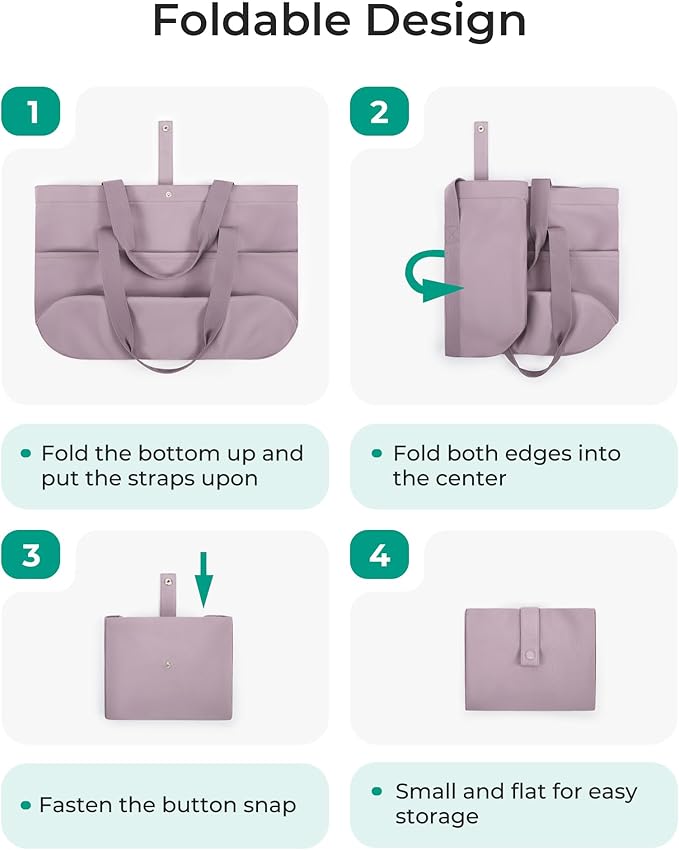 BAGSMART Tote Bag for Women, Foldable Tote Bag With Zipper Travel Large Shoulder Bag Handbag for Work