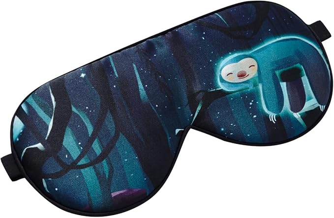 Alaska Bear Mulberry Silk Sleep Mask Luxury Cool and Lustrous Eye Cover for Sleeping Unisex (Sloth)