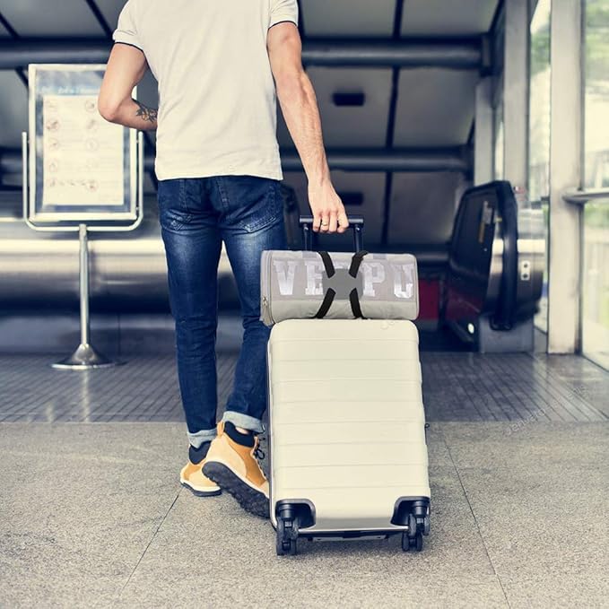Luggage Straps for suitcases，Bag Bungee for Luggage，Adjustable Size Luggage Straps and Elastic Travel Accessories-Buckle Version(Grey)