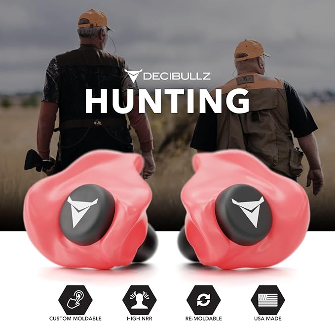 Decibullz - Custom Molded Earplugs, 31dB Highest NRR, Comfortable Hearing Protection for Shooting, Travel, Work and Concerts