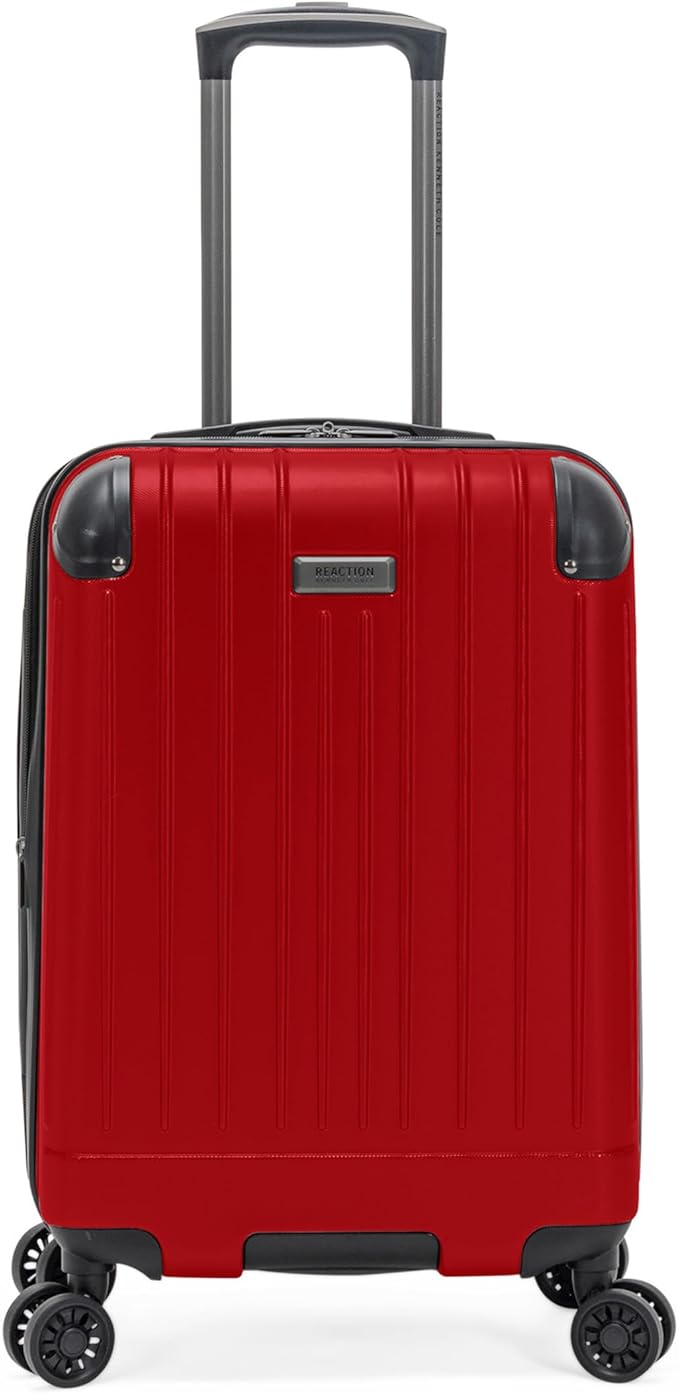 Flying Axis Collection Lightweight Hardside Expandable 8-Wheel Spinner Luggage, Cherry Red, 20-Inch Checked