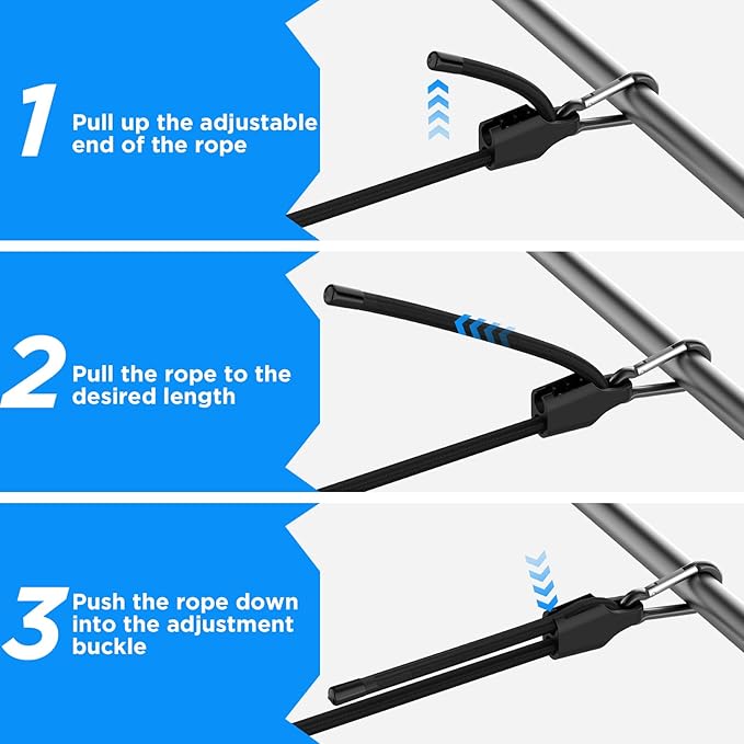 SDTC Tech 48 Inch Adjustable Bungee Cords with Carabiner Hooks, 4 Pack Heavy Duty Outdoor Super Elastic Bungee Straps Easily Adjust from 8" to 53" for Cargo, Bike, Luggage, Carts, Truck