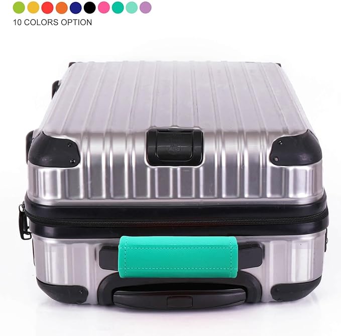 Luggage Handle Wrap 5 Pack-Leather Luggage Handle Wraps for Suitcase/Handbag/Duffel Bag/Car Bright Luggage Identfier/Handle Covers/Grips Luggage Accessories for Travel 3.0 (Turqoise)