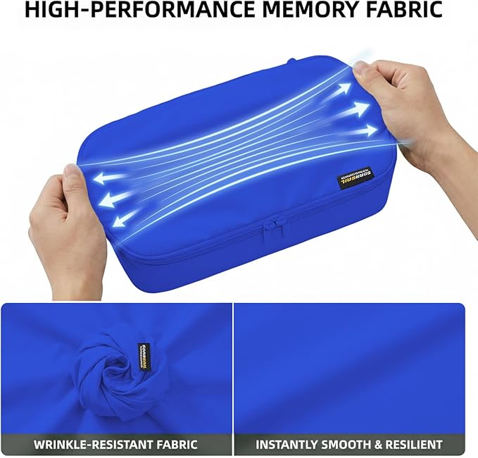 4 Piece Compression Packing Cubes for 3–7 Day Travel, Lightweight Travel Organizers with Breathable Mesh, Double-Zipper Packing Cubes for Carry-On & Suitcases (Dark Blue)