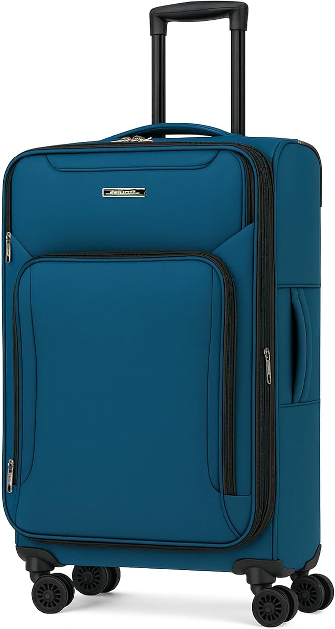 World Traveler Dejuno Jasper 20-Inch Carry-On Lightweight Expandable Spinner Luggage - Navy