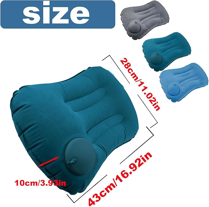 3 Pack 17 in Ultralight Inflatable Pillow Travel Pillow,Camping Pillow for Neck & Lumbar Support,Beach,Camping,Traveling,Hiking,Sleeping,Napping,Desk Rest(3Color)