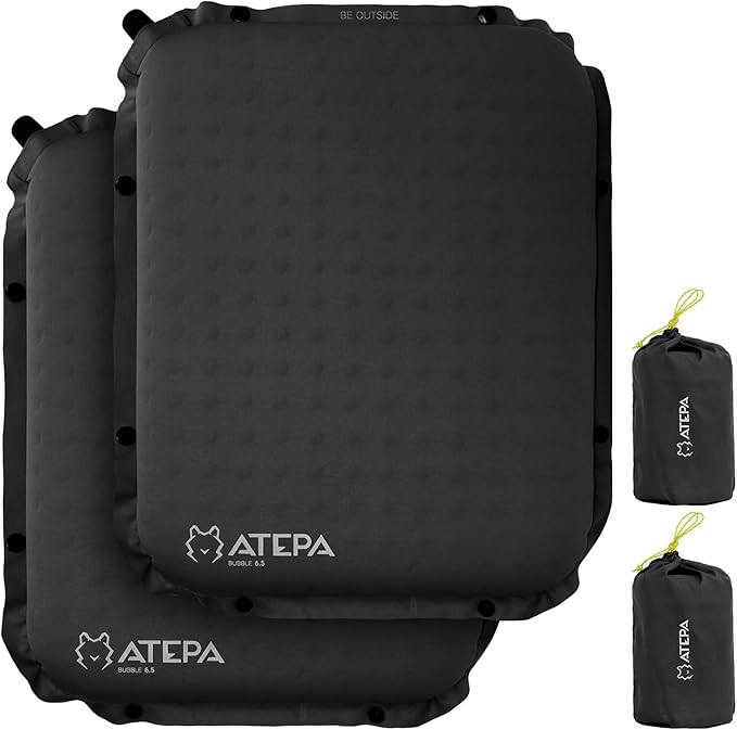 ATEPA Inflatable Seat Cushion, Self-Inflating Portable Stadium Airplane Travel Foam Cushion Pad for Camping, Sports Events, Outdoor