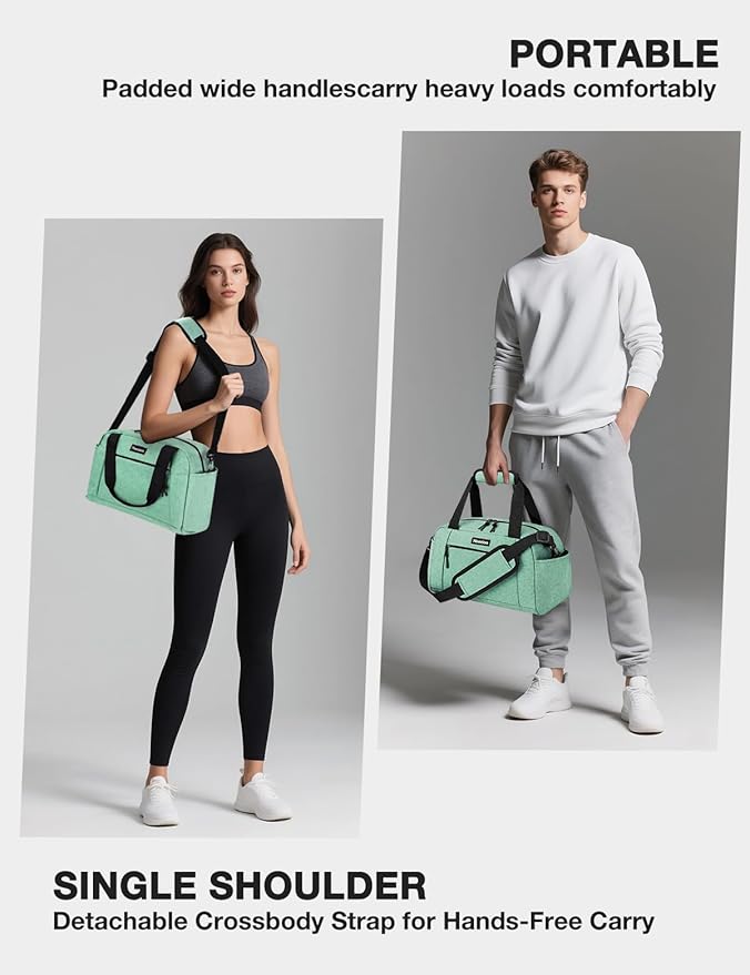 Noozion 14 inch Small Gym Bag for Women & Men, Lightweight Carry On Mini Duffle Bag with Multiple Pockets, Sports Bag for Travel and Workout.