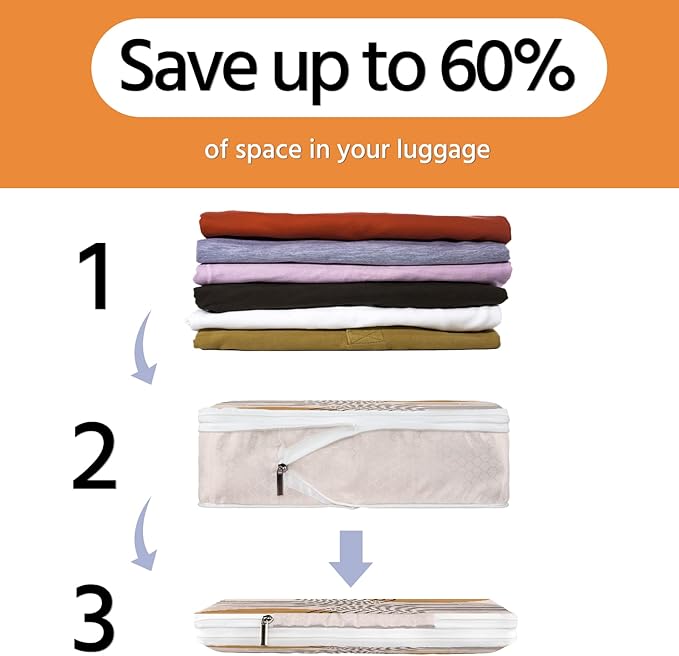 6 Pcs Compression Packing Cubes Waterproof Suitcase Travel Bag Luggage Backpack Organizer Travel Cubes for Packing-Bohemian