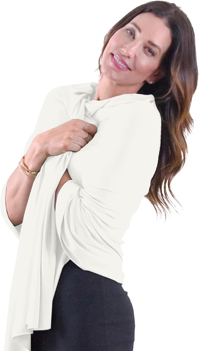 Happyluxe Travel Shawl Wraps for Women - 68x35in Wrap. Lightweight Pashmina, Airplane Travel Blanket Scarf. Made In USA