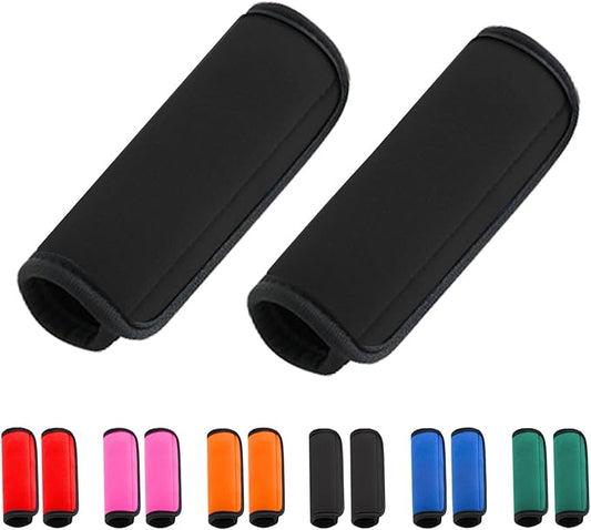2 Pack Luggage Handle Wraps for Luggage Suitcase Travel Bags (Black)